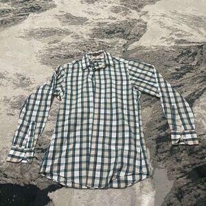 Nordstrom Vintage Button Down Long Sleeve Dress Shirt Sz Small Plaid